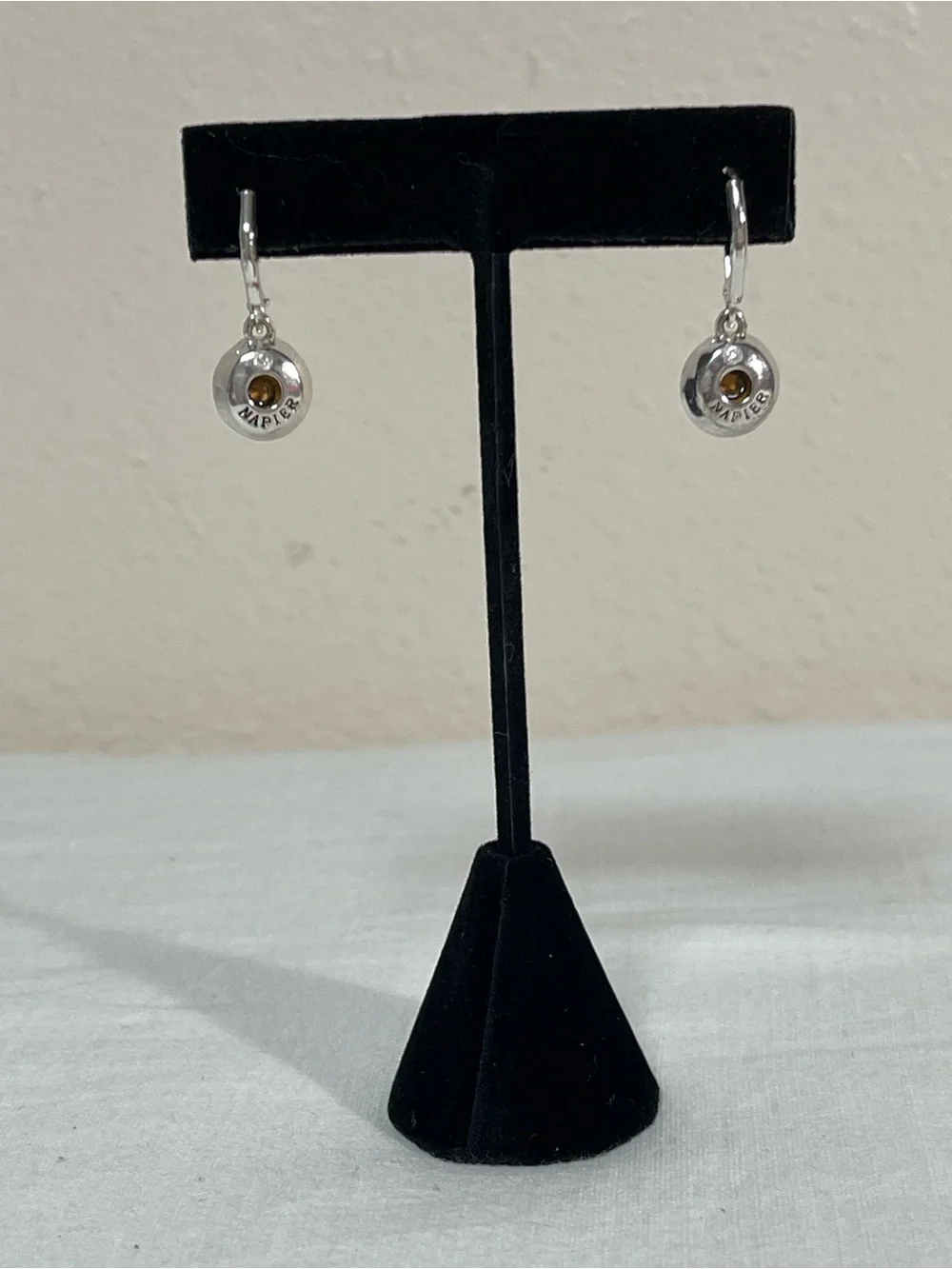 Napier Silver-Tone Clear Crystal Drop Earrings